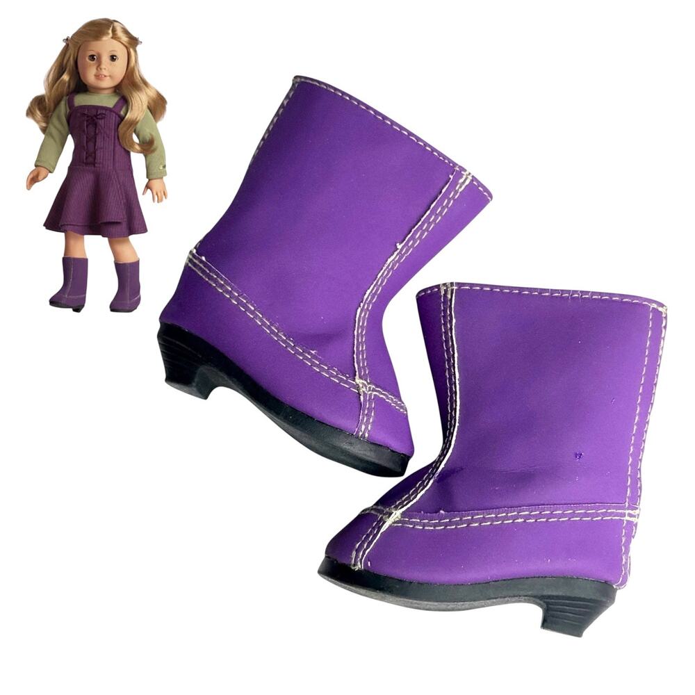 American Girl Doll Purple Boots, Jumper & Boots Set Accessories Kitten Heels Tlc